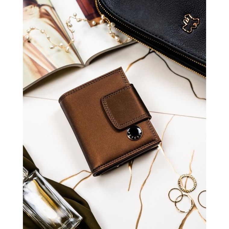 Portfel, brązowy, skóra naturalna i ekologiczna, Peterson