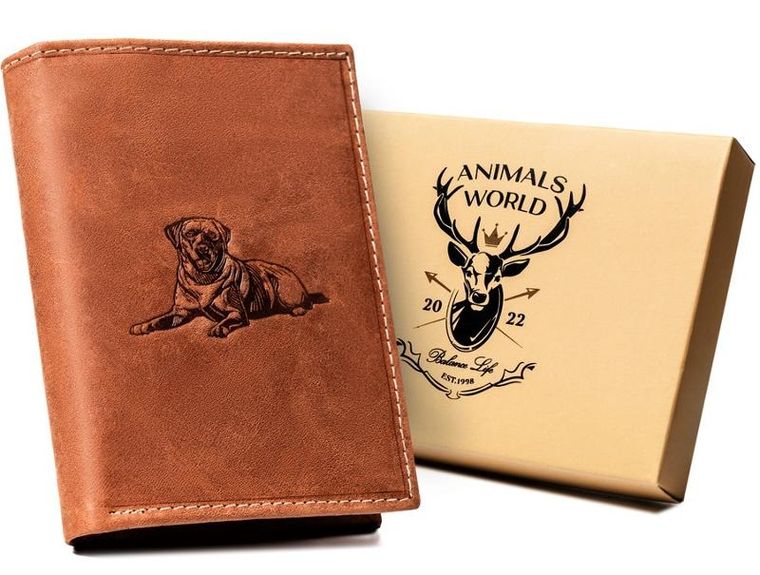 Portfel, brązowy, skórzany, Always Wild