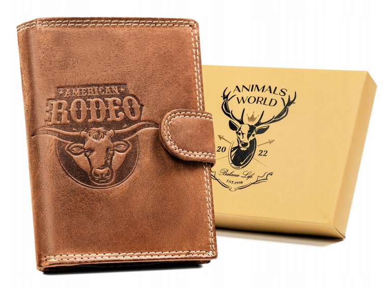 Portfel, brązowy, skórzany, Always Wild