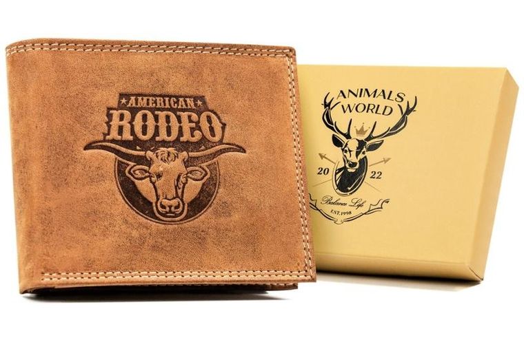 Portfel, brązowy, skórzany, Always Wild