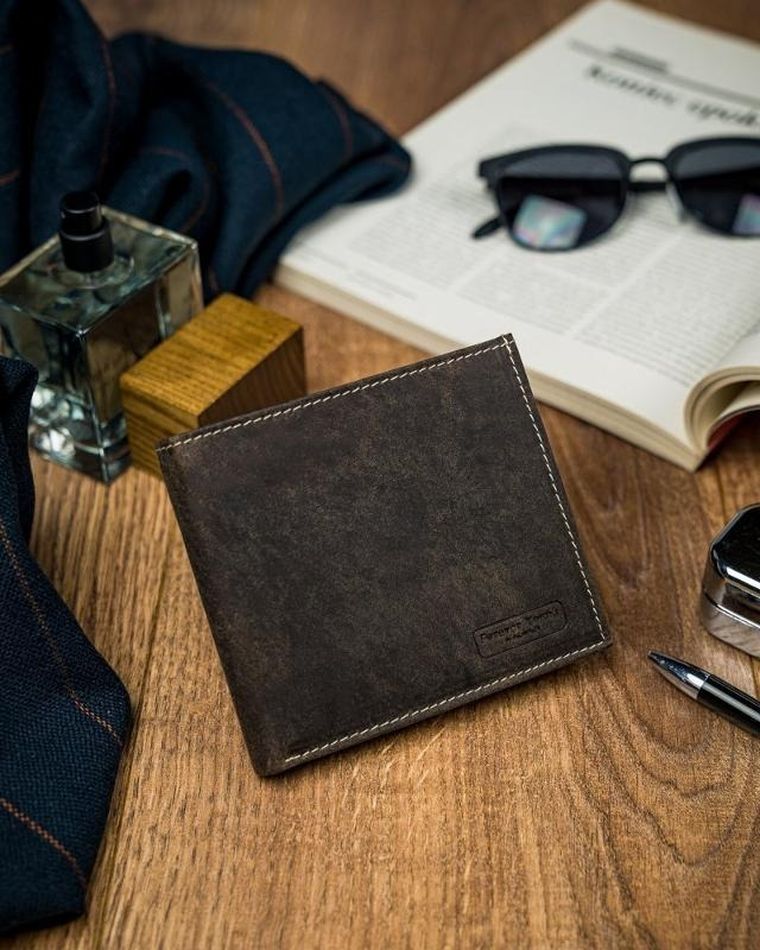 Portfel, brązowy, skórzany, Forever Young