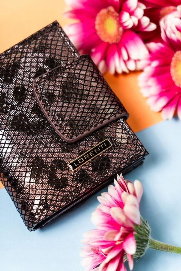Portfel, brązowy, skórzany, Lorenti