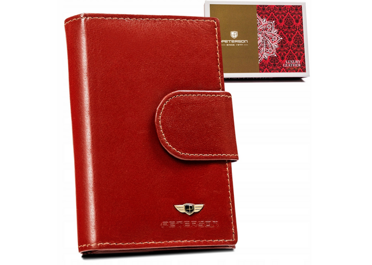 Portfel, brązowy, skórzany, Peterson