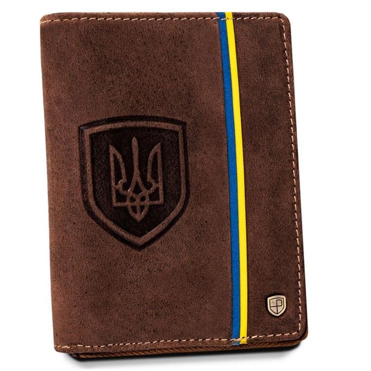 Portfel, brązowy, skórzany, Peterson