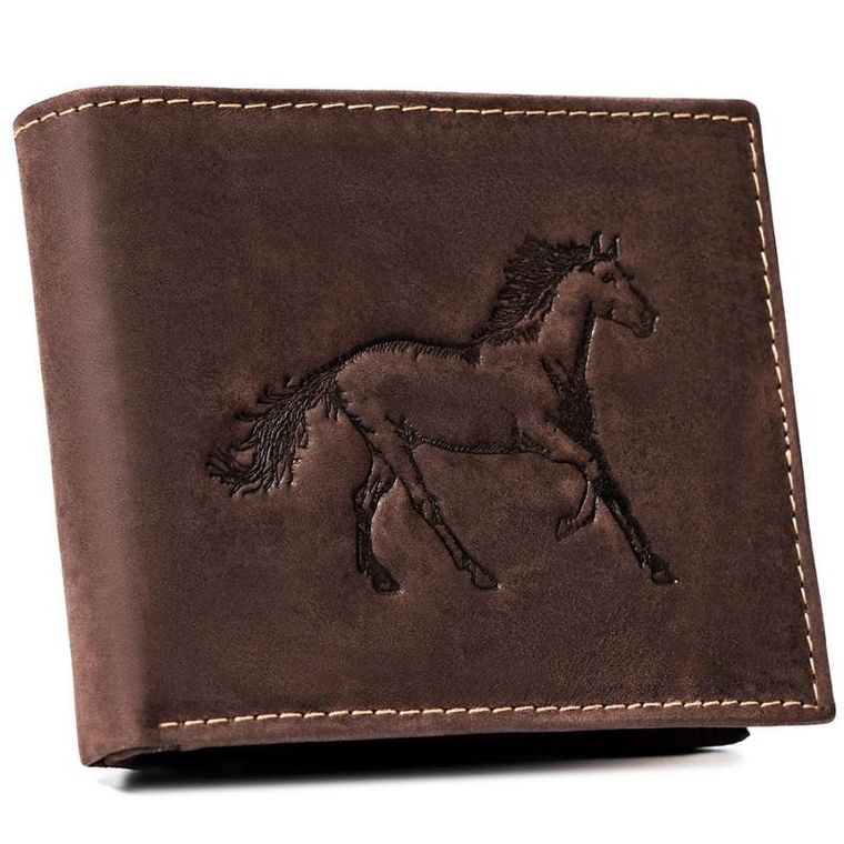 Portfel, brązowy, skórzany, RFID, Always Wild