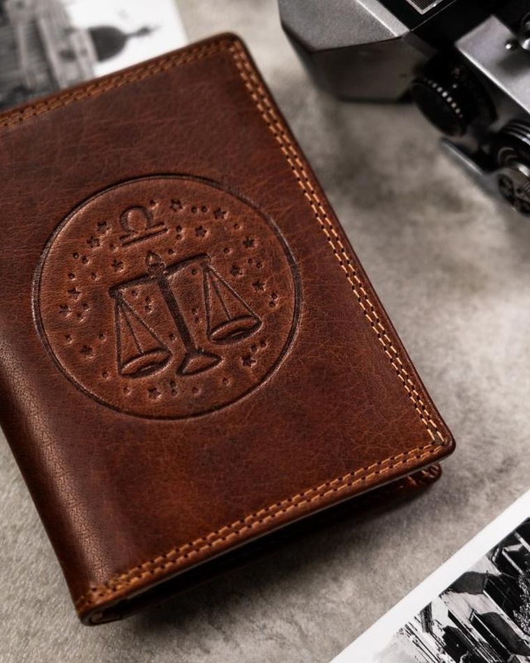 Portfel, brązowy, skórzany, waga, Peterson