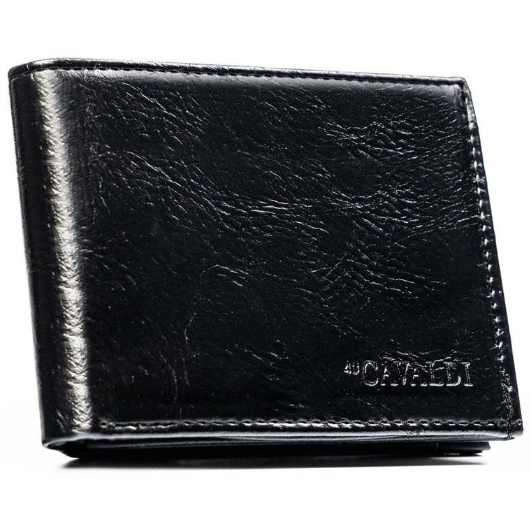 Portfel, czarny, skóra ekologiczna, 4U Cavaldi