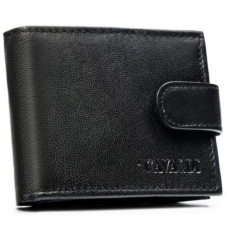 Portfel, czarny, skóra ekologiczna, 4U Cavaldi