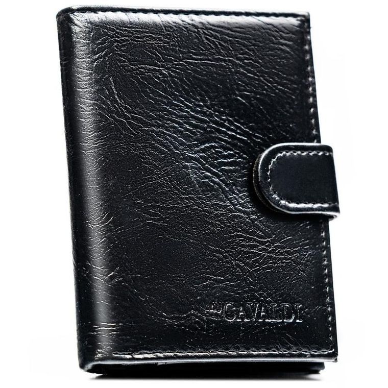 Portfel, czarny, skóra ekologiczna, 4U Cavaldi