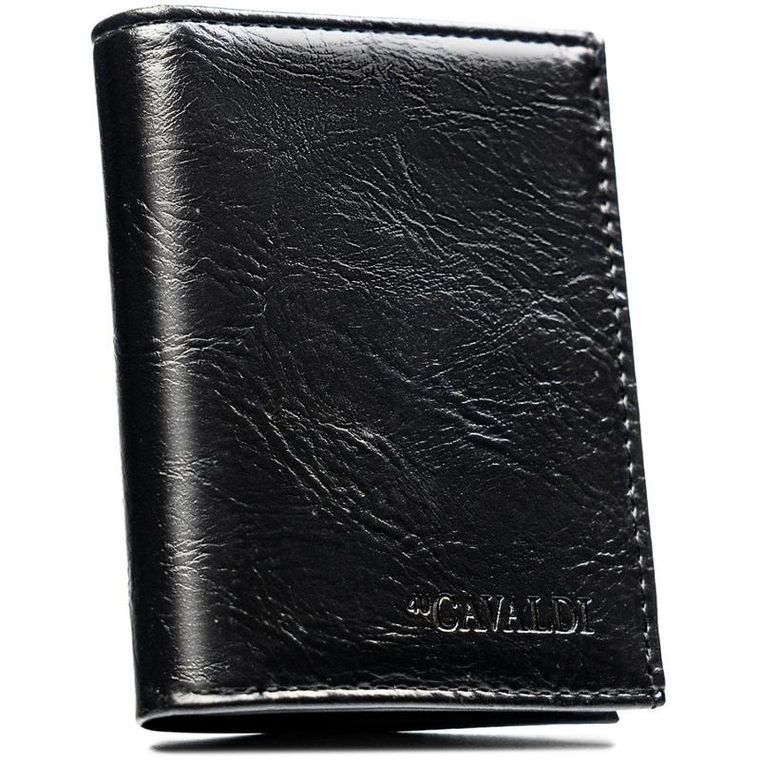 Portfel, czarny, skóra ekologiczna, 4U Cavaldi