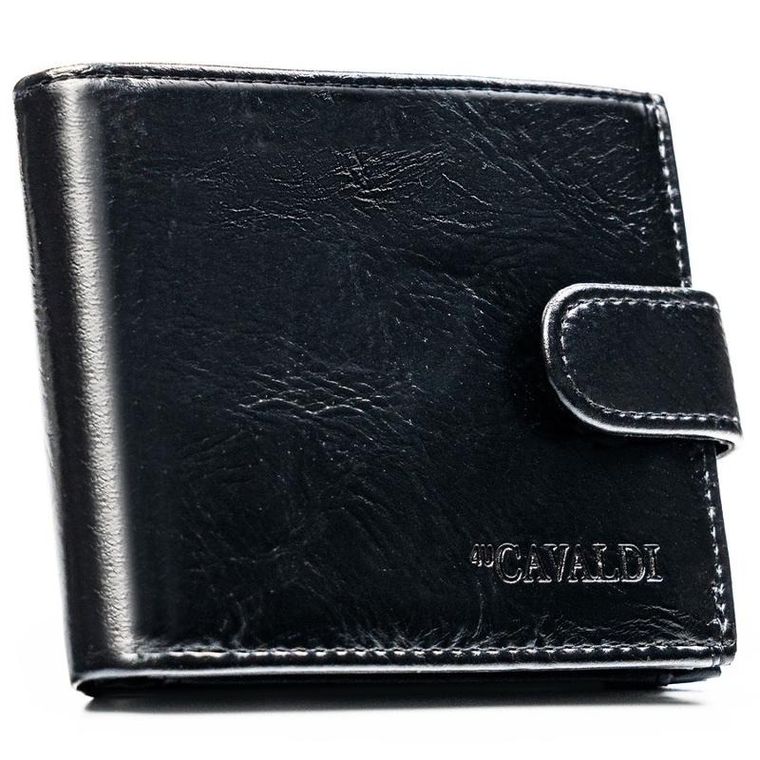Portfel, czarny, skóra ekologiczna, 4U Cavaldi