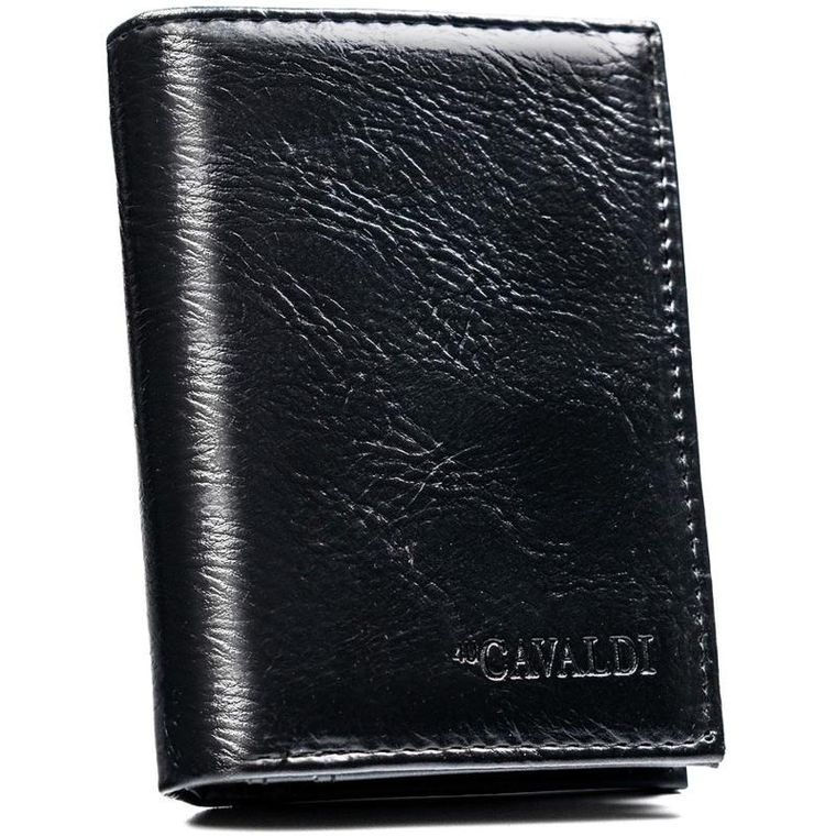 Portfel, czarny, skóra ekologiczna, 4U Cavaldi