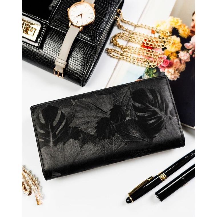 Portfel, czarny, skóra ekologiczna, Peterson