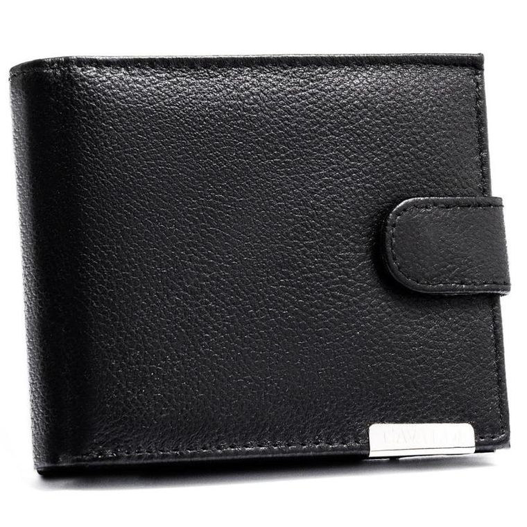 Portfel, czarny, skórzany, 4U Cavaldi