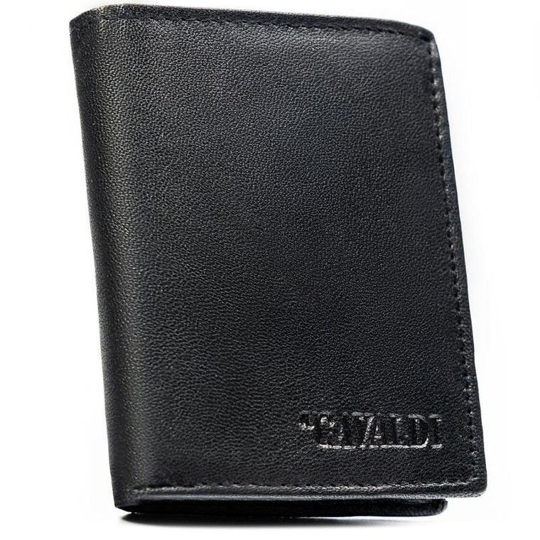 Portfel, czarny, skórzany, 4U Cavaldi