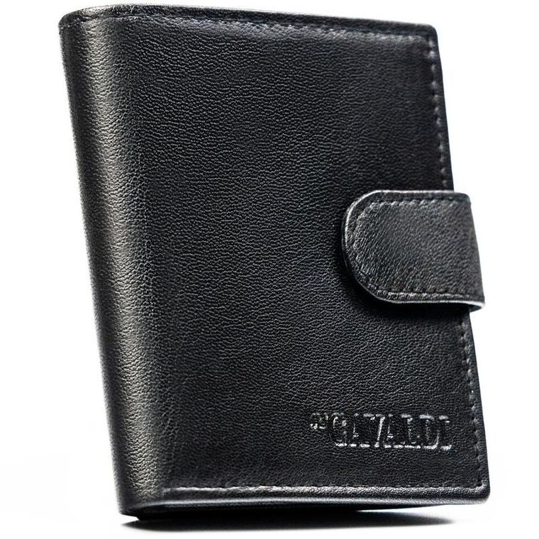 Portfel, czarny, skórzany, 4U Cavaldi