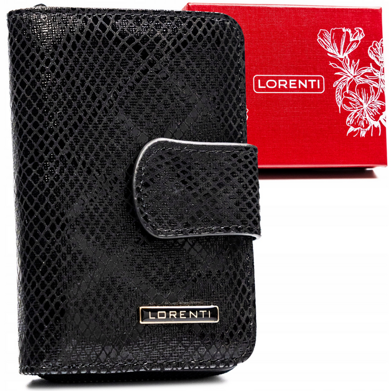 Portfel, czarny, skórzany, Lorenti
