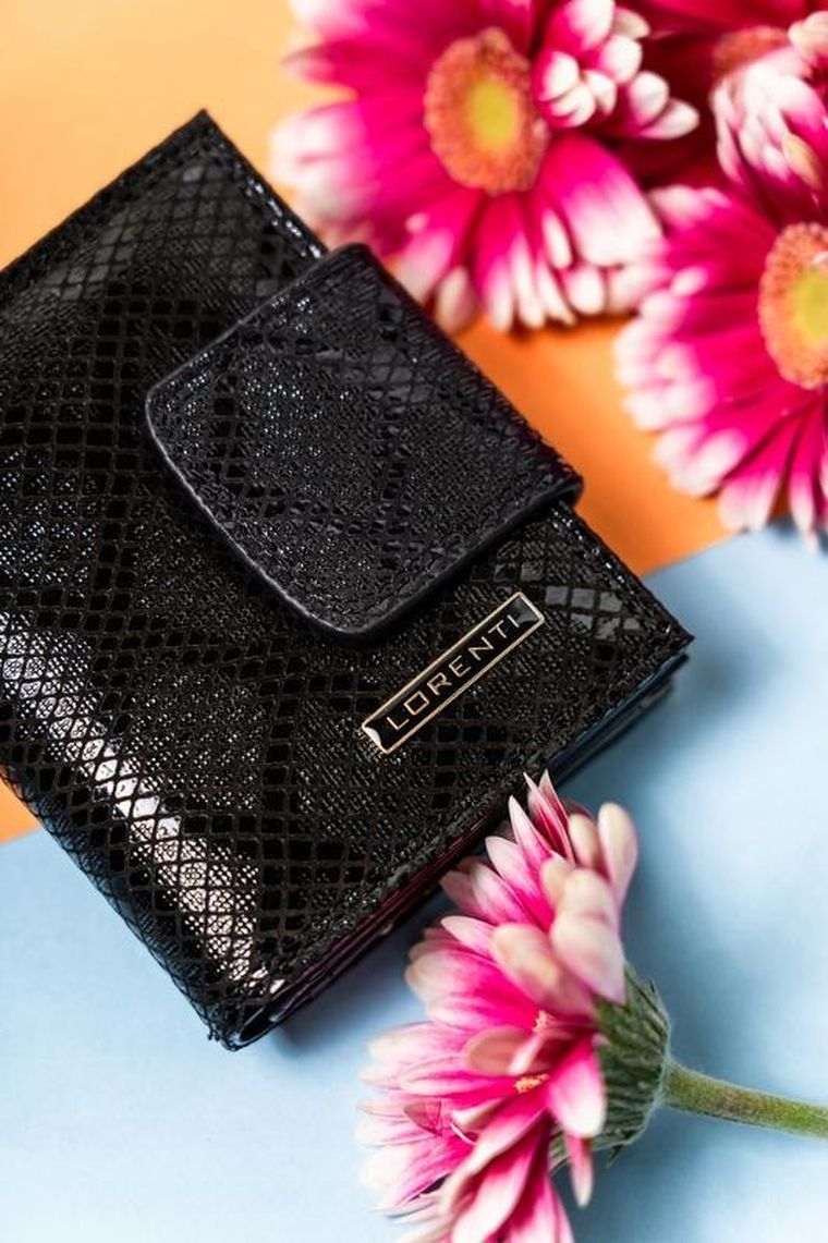 Portfel, czarny, skórzany, Lorenti