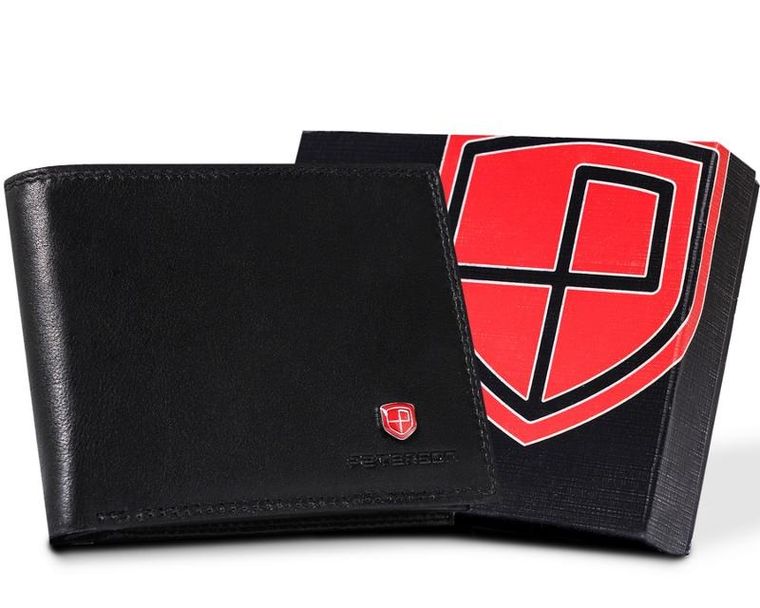 Portfel, czarny, skórzany, Peterson