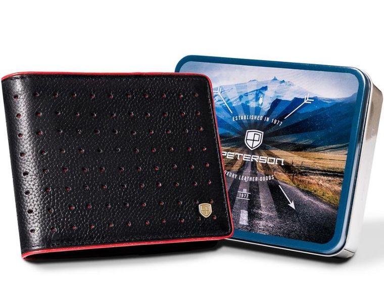 Portfel, czarny, skórzany, Peterson