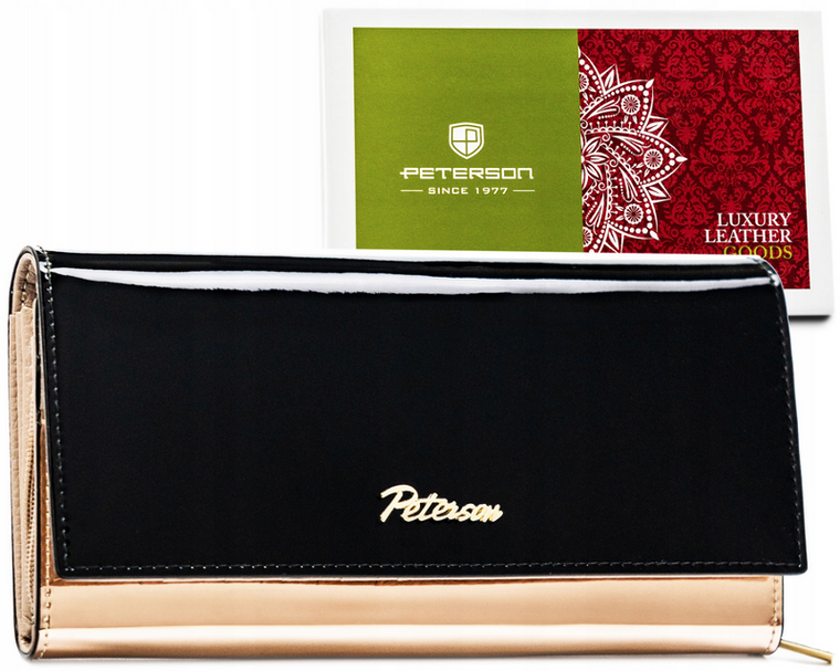 Portfel, czarny, skórzany, Peterson