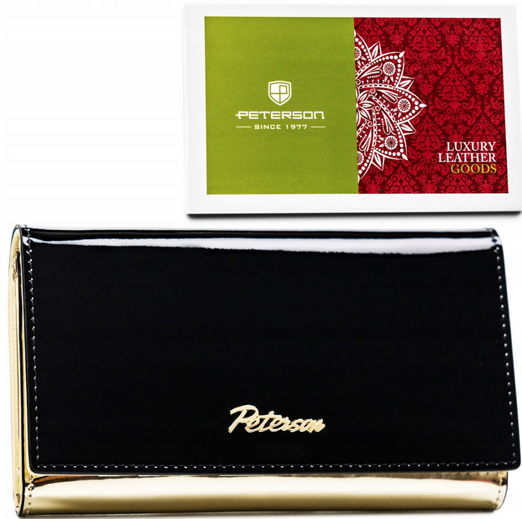 Portfel, czarny, skórzany, Peterson