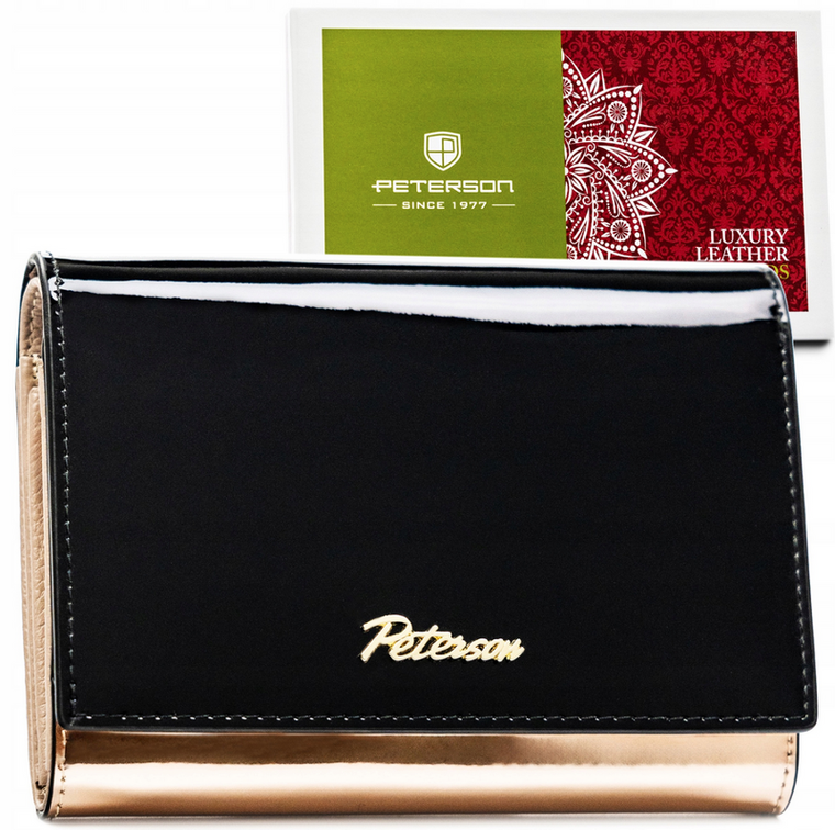 Portfel, czarny, skórzany, Peterson