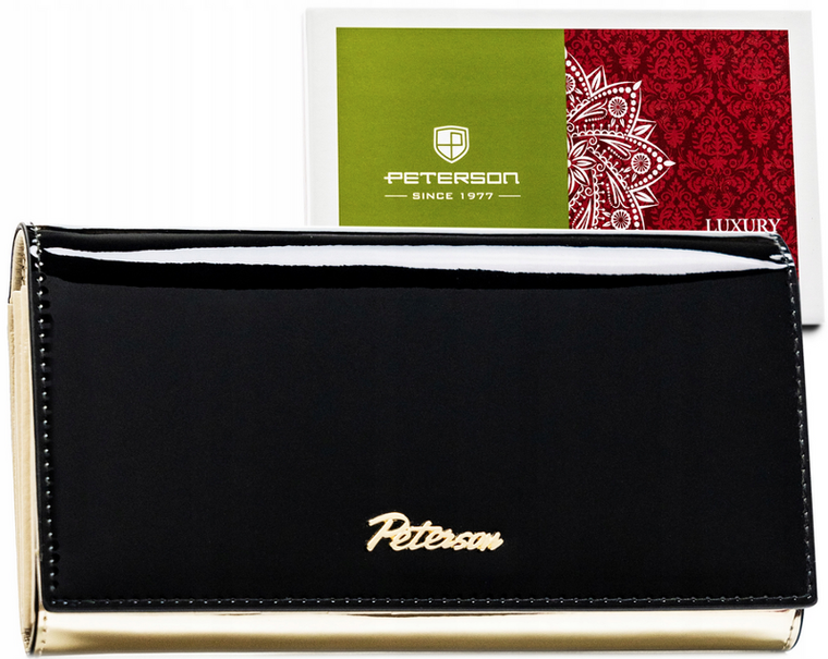 Portfel, czarny, skórzany, Peterson