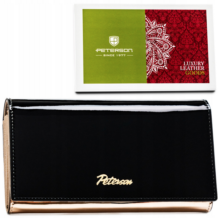 Portfel, czarny, skórzany, Peterson