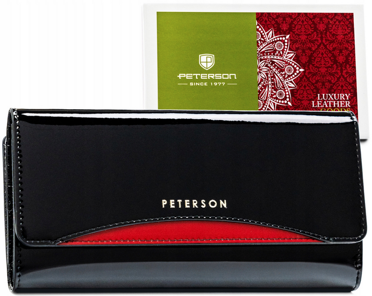 Portfel, czarny, skórzany, Peterson