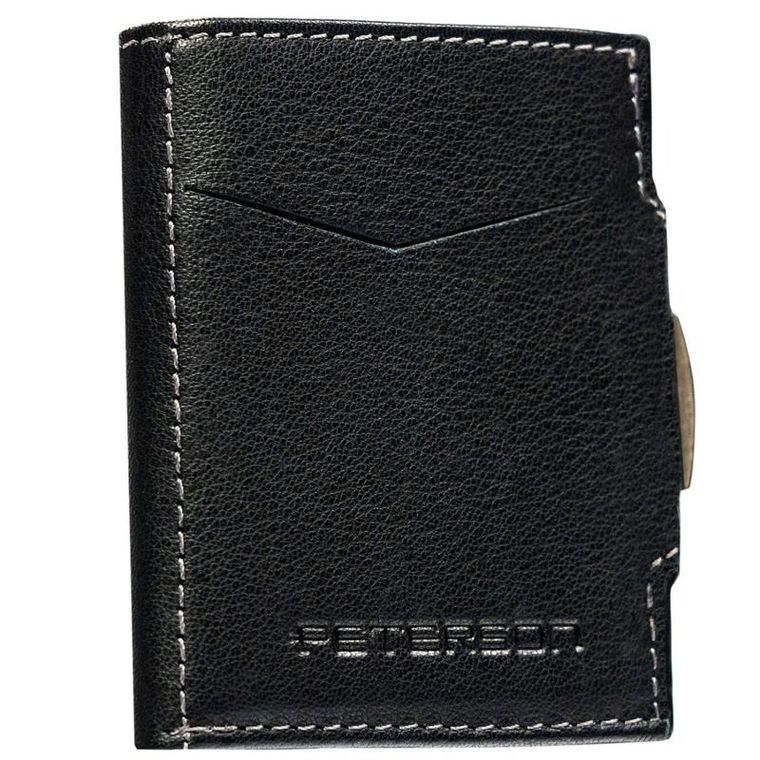 Portfel, czarny, skórzany, Peterson