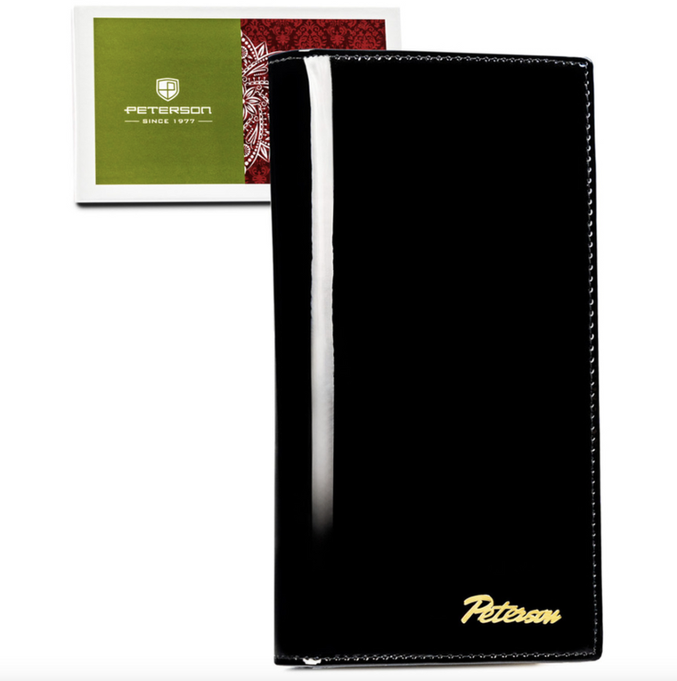 Portfel, czarny, skórzany, Peterson