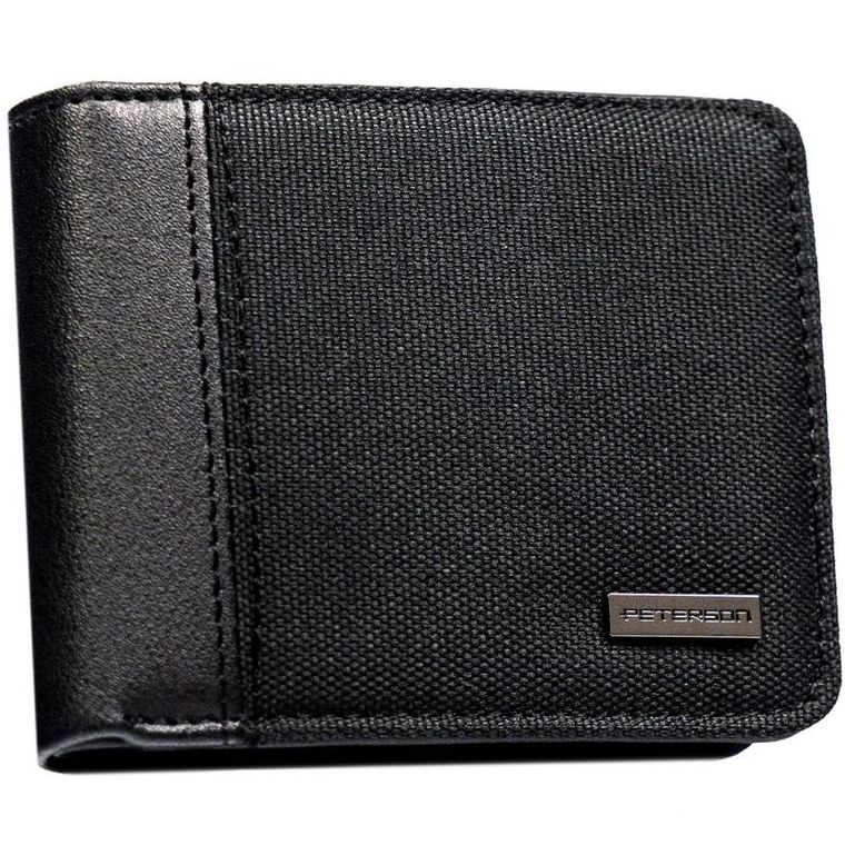 Portfel, czarny, skórzany, Peterson