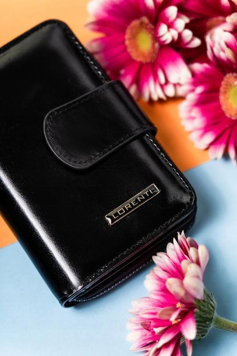 Portfel, czarny, skórzany, RFID, Lorenti