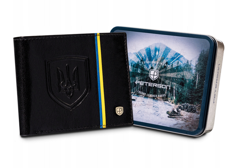 Portfel, czarny, skórzany, RFID, Peterson