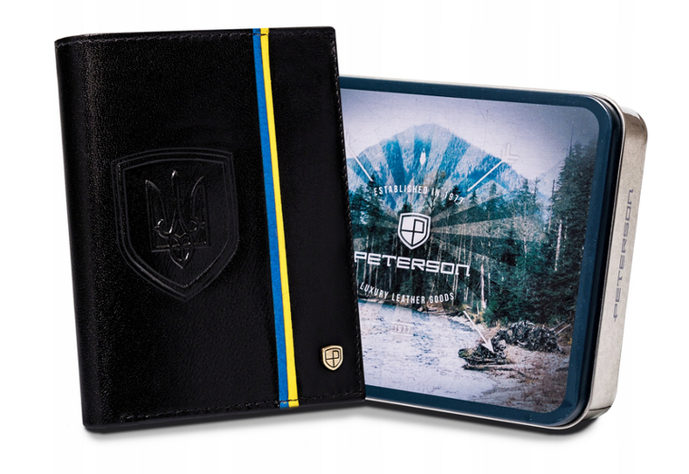 Portfel, czarny, skórzany, RFID, Peterson