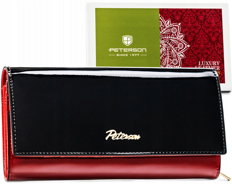 Portfel, czarny, skórzany, RFID, Peterson