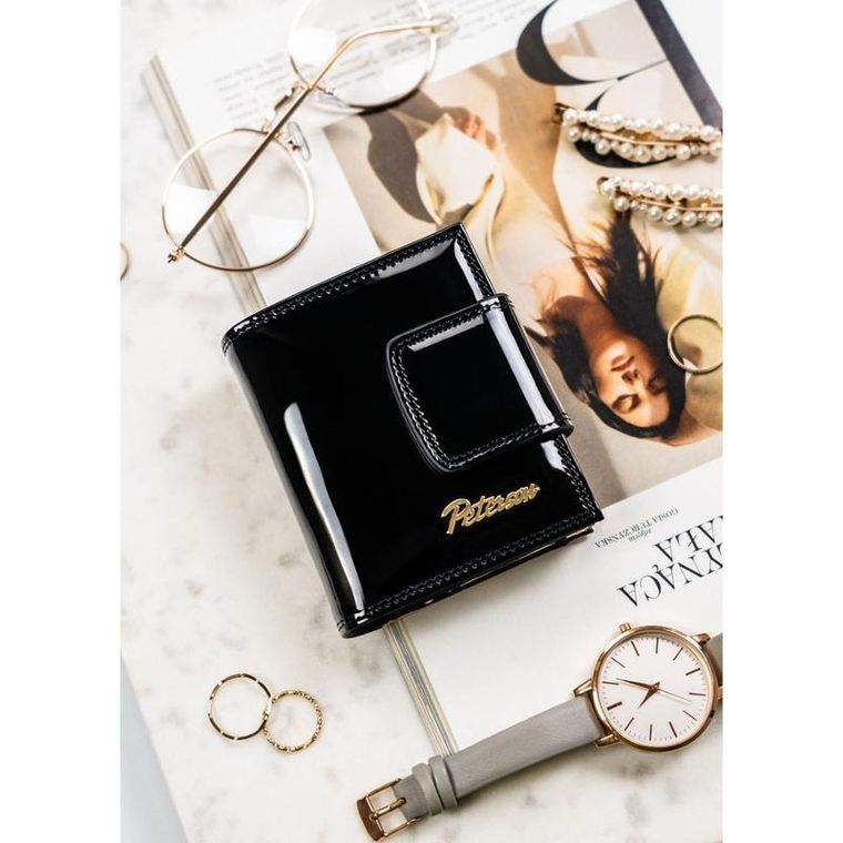 Portfel, czarny, skórzany, RFID, Peterson
