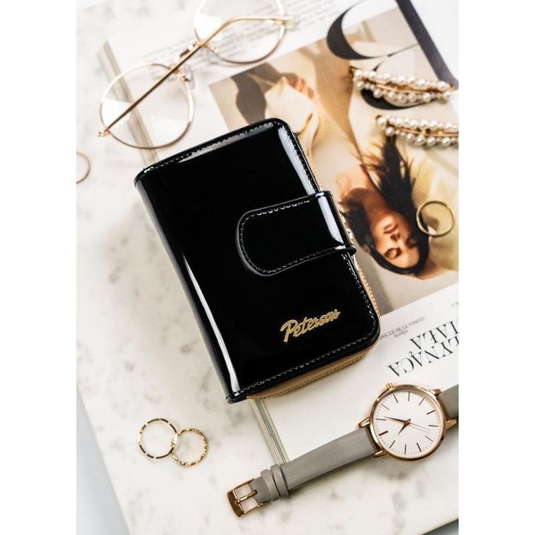 Portfel, czarny, skórzany, RFID, Peterson