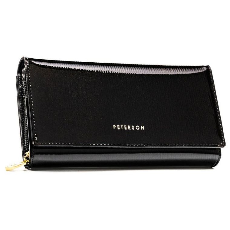 Portfel, czarny, skórzany, RFID, Peterson
