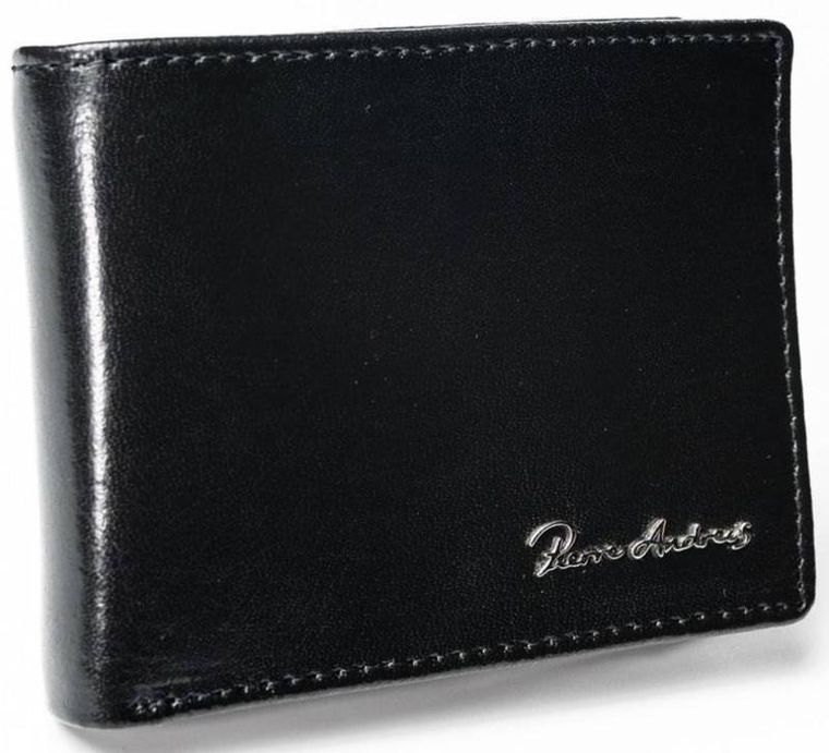 Portfel, czarny, skórzany, RFID, Pierre Andreus
