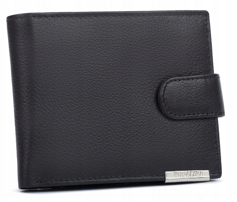 Portfel, czarny, skórzany, RFID, Ronaldo