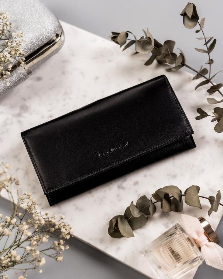 Portfel, czarny, skórzany, RFID, Rovicky