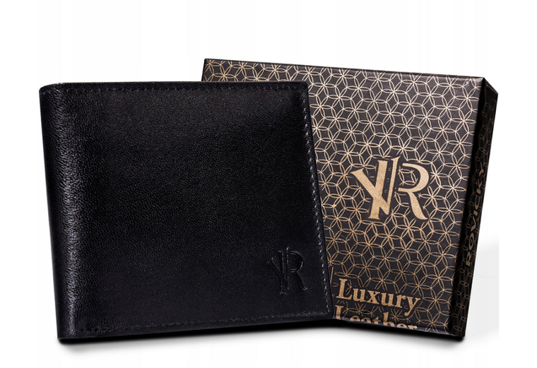 Portfel, czarny, skórzany, RFID, Rovicky