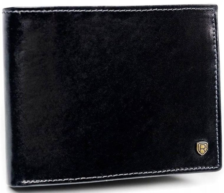 Portfel, czarny, skórzany, RFID, Rovicky