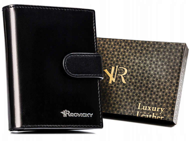 Portfel, czarny, skórzany, RFID, Rovicky