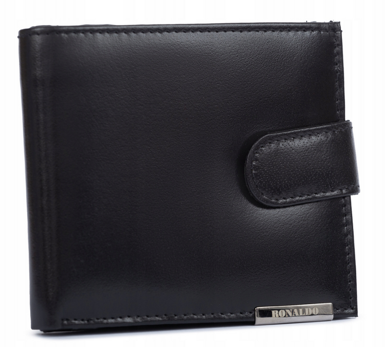 Portfel, czarny, skórzany, Ronaldo