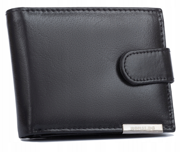 Portfel, czarny, skórzany, Ronaldo