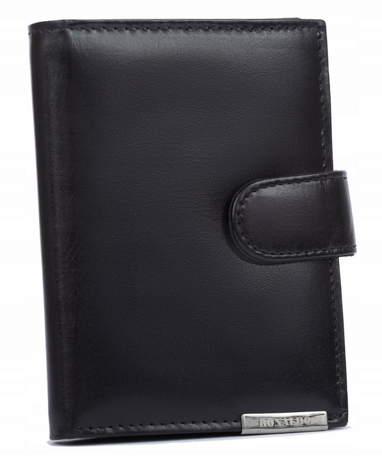 Portfel, czarny, skórzany, Ronaldo