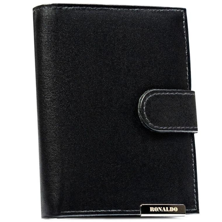 Portfel, czarny, skórzany, Ronaldo